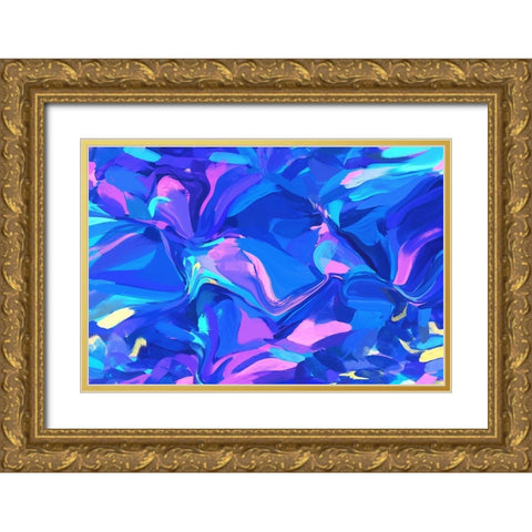 Color Burst Abstraction XI Gold Ornate Wood Framed Art Print with Double Matting by Orlov, Irena
