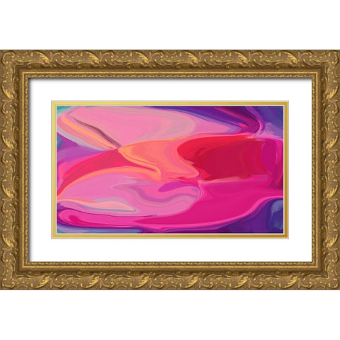 Color Burst Abstraction XIV Gold Ornate Wood Framed Art Print with Double Matting by Orlov, Irena