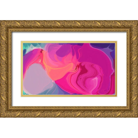 Color Burst Abstraction XVI Gold Ornate Wood Framed Art Print with Double Matting by Orlov, Irena