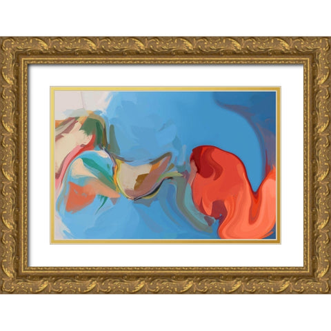 Color Burst Abstraction XIX Gold Ornate Wood Framed Art Print with Double Matting by Orlov, Irena
