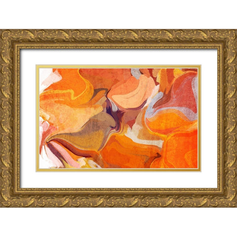 Color Burst Abstraction XX Gold Ornate Wood Framed Art Print with Double Matting by Orlov, Irena
