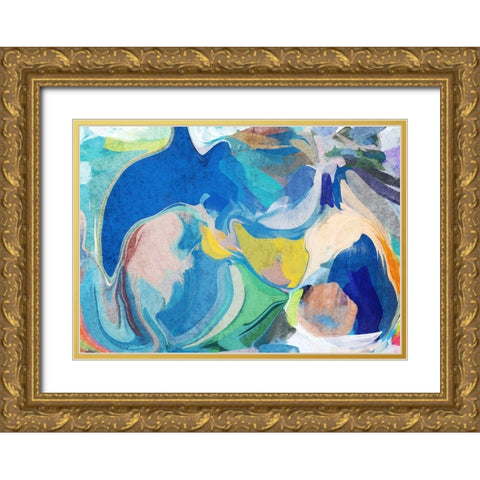 Color Burst Abstraction XXII Gold Ornate Wood Framed Art Print with Double Matting by Orlov, Irena