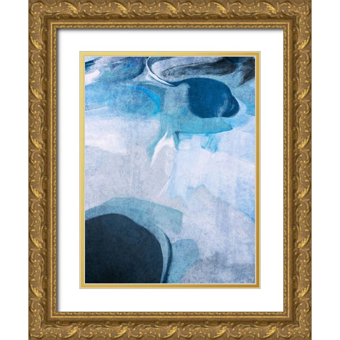 Neutral Flow I Gold Ornate Wood Framed Art Print with Double Matting by Orlov, Irena