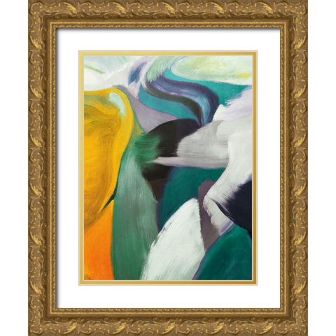 Neutral Flow III Gold Ornate Wood Framed Art Print with Double Matting by Orlov, Irena