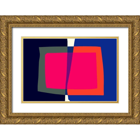 Art Shape Colors design II Gold Ornate Wood Framed Art Print with Double Matting by Orlov, Irena