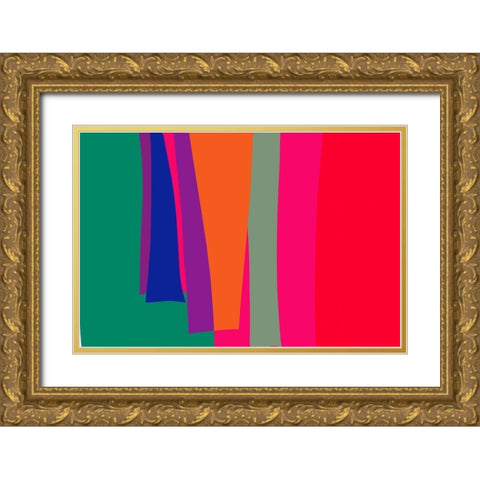 Art Shape Colors design III Gold Ornate Wood Framed Art Print with Double Matting by Orlov, Irena