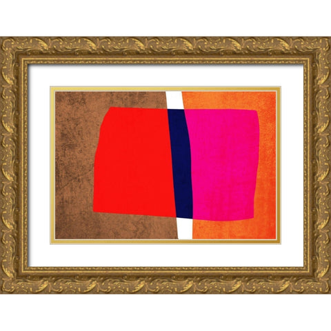 Art Shape Colors design IV Gold Ornate Wood Framed Art Print with Double Matting by Orlov, Irena