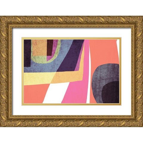 Art Shape Colors design VI Gold Ornate Wood Framed Art Print with Double Matting by Orlov, Irena