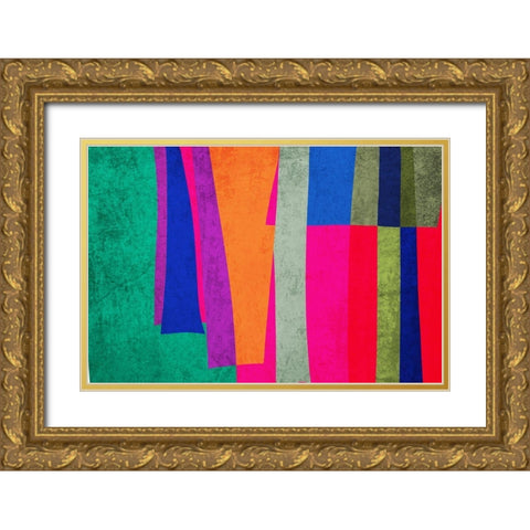 Art Shape Colors design VII Gold Ornate Wood Framed Art Print with Double Matting by Orlov, Irena