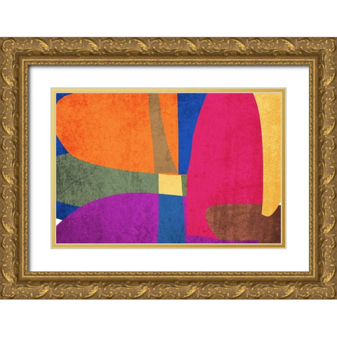 Art Shape Colors design IX Gold Ornate Wood Framed Art Print with Double Matting by Orlov, Irena