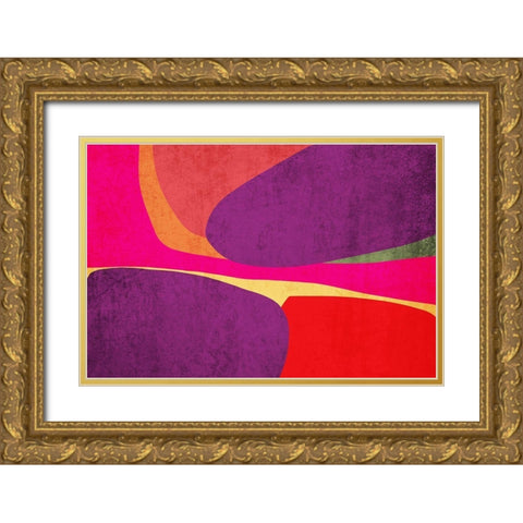 Art Shape Colors design X Gold Ornate Wood Framed Art Print with Double Matting by Orlov, Irena