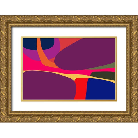 Art Shape Colors design XI Gold Ornate Wood Framed Art Print with Double Matting by Orlov, Irena