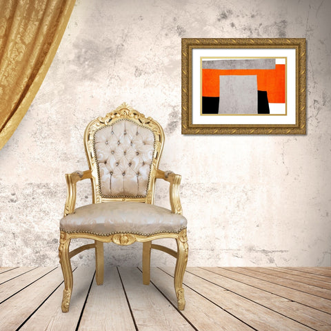 Art Shape Colors design XIV Gold Ornate Wood Framed Art Print with Double Matting by Orlov, Irena