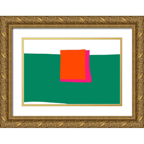 Art Shape Colors design XX Gold Ornate Wood Framed Art Print with Double Matting by Orlov, Irena