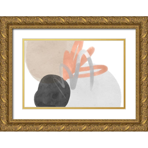 Art Shape Colors Design XXVIII Gold Ornate Wood Framed Art Print with Double Matting by Orlov, Irena