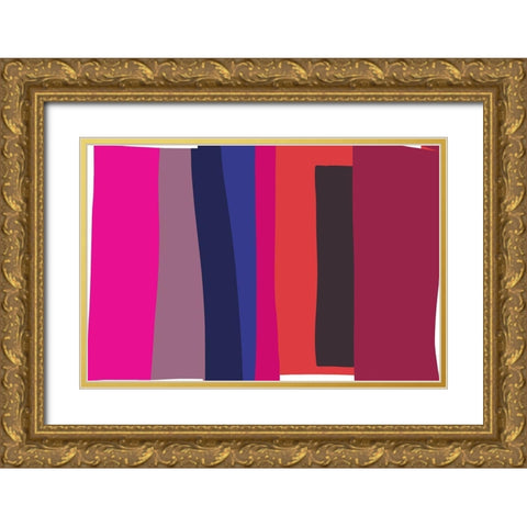 Art Shape Colors Design XXIX Gold Ornate Wood Framed Art Print with Double Matting by Orlov, Irena