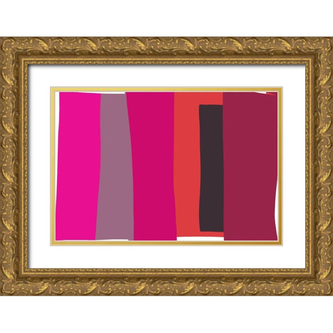 Art Shape Colors Design XXX Gold Ornate Wood Framed Art Print with Double Matting by Orlov, Irena