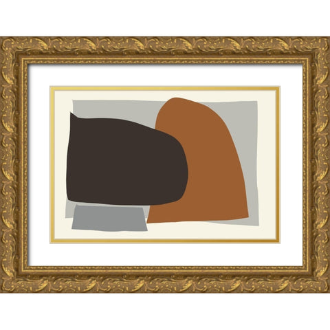 Art Shape Colors Design XXXI Gold Ornate Wood Framed Art Print with Double Matting by Orlov, Irena