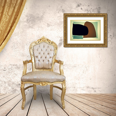 Art Shape Colors Design XXXII Gold Ornate Wood Framed Art Print with Double Matting by Orlov, Irena