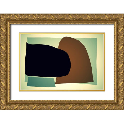 Art Shape Colors Design XXXII Gold Ornate Wood Framed Art Print with Double Matting by Orlov, Irena