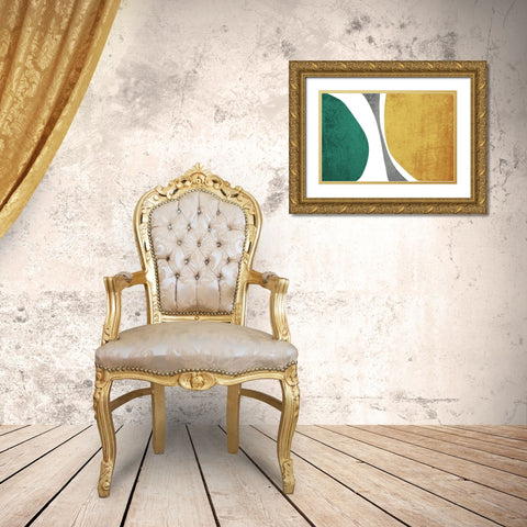 Art Shape Colors Design XXXIV Gold Ornate Wood Framed Art Print with Double Matting by Orlov, Irena