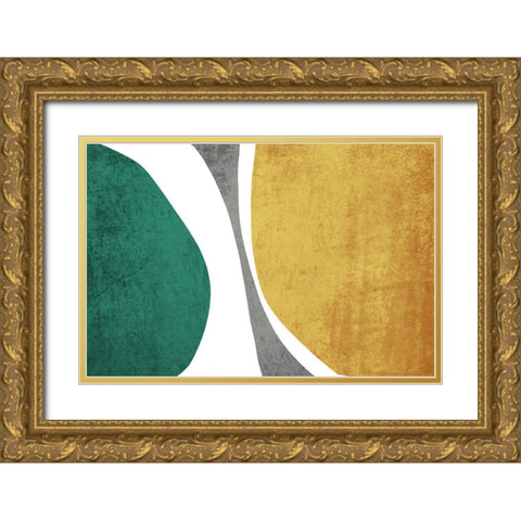 Art Shape Colors Design XXXIV Gold Ornate Wood Framed Art Print with Double Matting by Orlov, Irena
