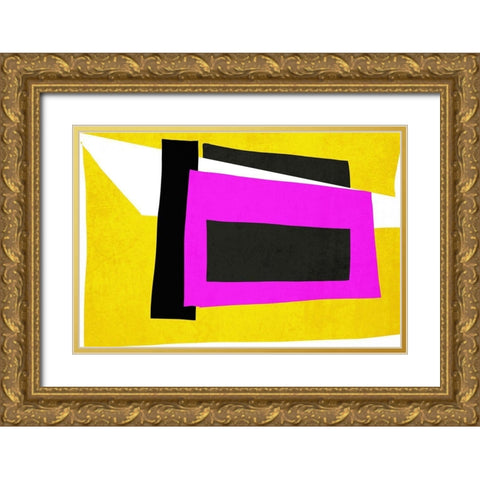 Art Shape Colors Design XXXV Gold Ornate Wood Framed Art Print with Double Matting by Orlov, Irena