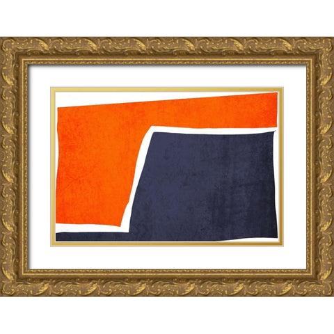 Art Shape Colors Design XXXVII Gold Ornate Wood Framed Art Print with Double Matting by Orlov, Irena