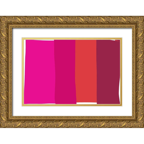 Art Shape Colors Design XXXIX Gold Ornate Wood Framed Art Print with Double Matting by Orlov, Irena