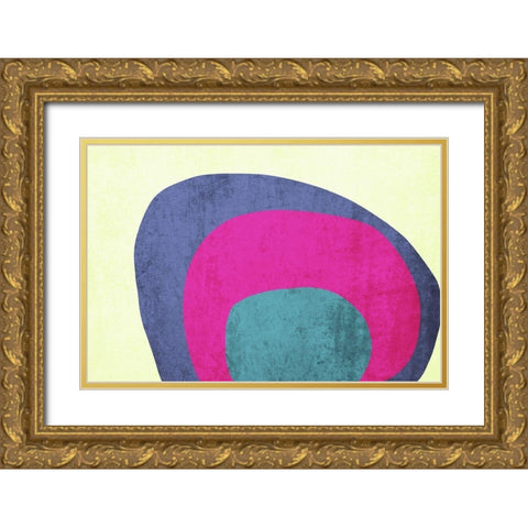 Art Shape Colors Design XXXXI Gold Ornate Wood Framed Art Print with Double Matting by Orlov, Irena