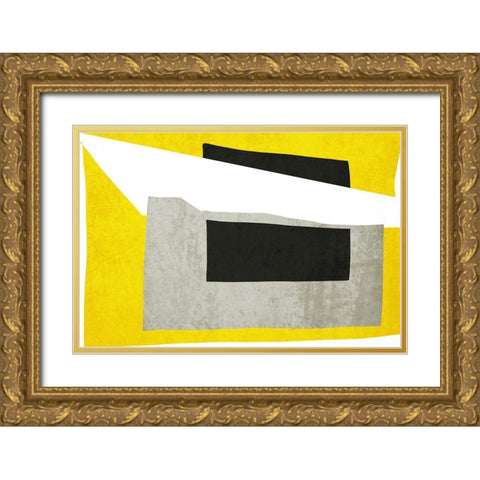 Art Shape Colors Design XXXXII Gold Ornate Wood Framed Art Print with Double Matting by Orlov, Irena