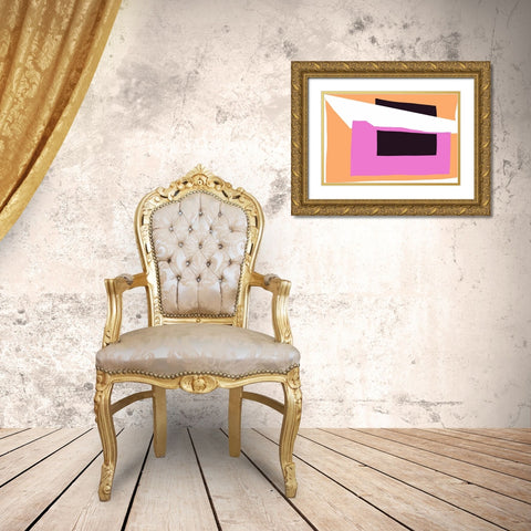 Art Shape Colors Design XXXXIII Gold Ornate Wood Framed Art Print with Double Matting by Orlov, Irena