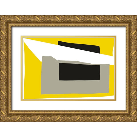 Art Shape Colors Design XXXXIV Gold Ornate Wood Framed Art Print with Double Matting by Orlov, Irena