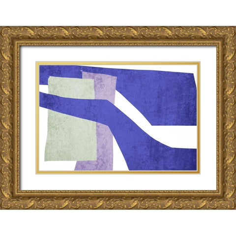 Art Shape Colors Design XXXXV Gold Ornate Wood Framed Art Print with Double Matting by Orlov, Irena