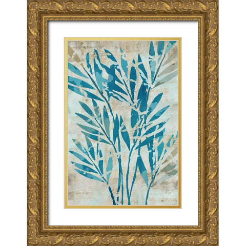 Moonlit Palms II Gold Ornate Wood Framed Art Print with Double Matting by Kouta, Flora