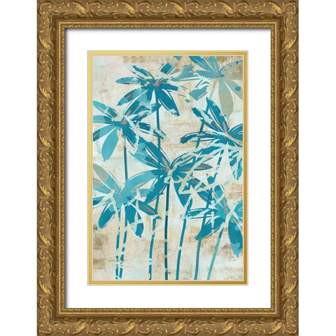 Moonlit Palms III Gold Ornate Wood Framed Art Print with Double Matting by Kouta, Flora
