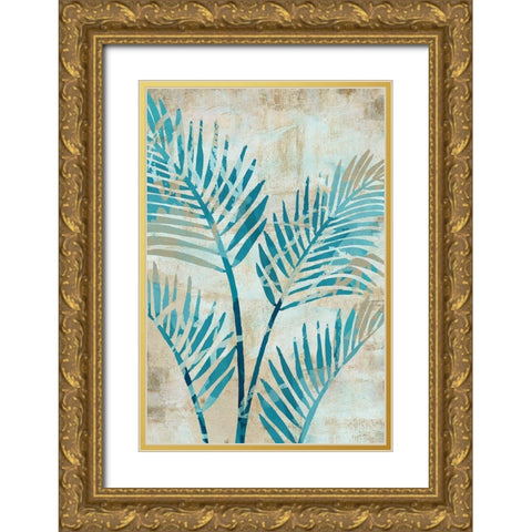 Moonlit Palms IV Gold Ornate Wood Framed Art Print with Double Matting by Kouta, Flora