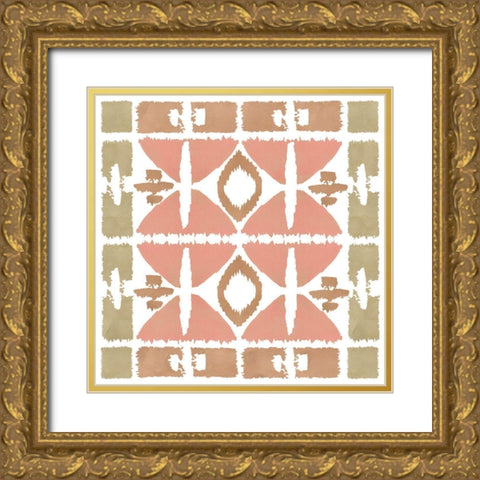 Earthy Geometric II Gold Ornate Wood Framed Art Print with Double Matting by Kouta, Flora