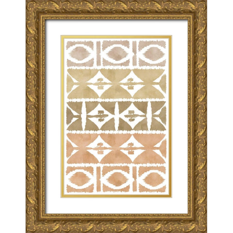 Earthy Geometric VI Gold Ornate Wood Framed Art Print with Double Matting by Kouta, Flora