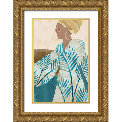 Clementine II Gold Ornate Wood Framed Art Print with Double Matting by Kouta, Flora