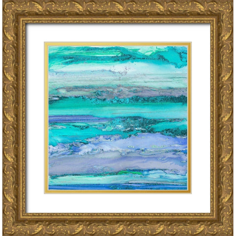 Abstract Ink Fantasy III Gold Ornate Wood Framed Art Print with Double Matting by Haase, Andrea