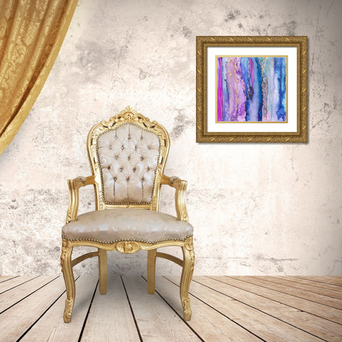 Abstract Ink Fantasy IV Gold Ornate Wood Framed Art Print with Double Matting by Haase, Andrea