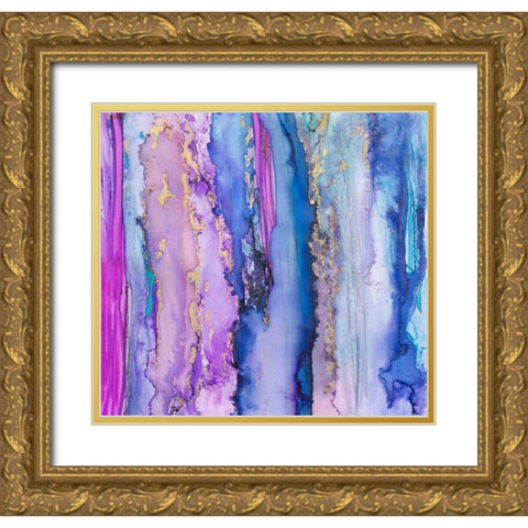 Abstract Ink Fantasy IV Gold Ornate Wood Framed Art Print with Double Matting by Haase, Andrea