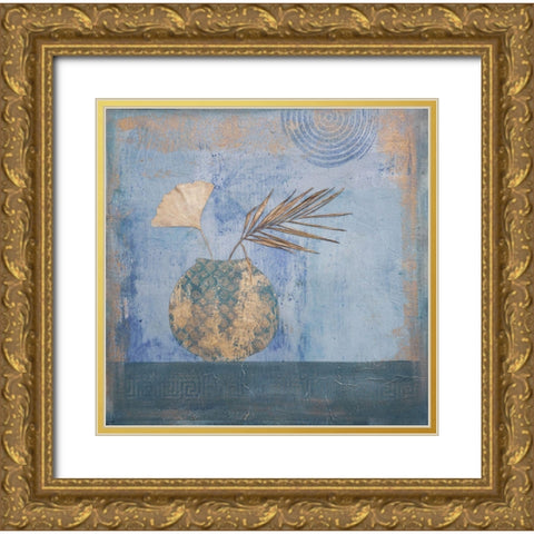 Oriental Floral Still Gold Ornate Wood Framed Art Print with Double Matting by Haase, Andrea