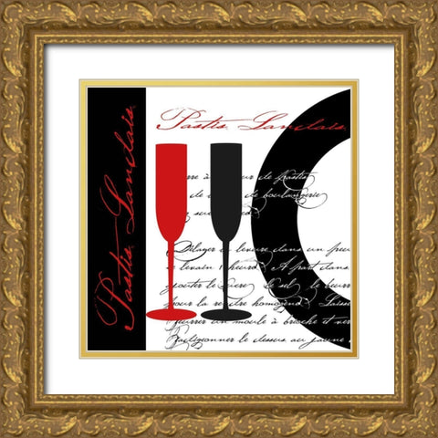 Kitchen Art French Cuisine Gold Ornate Wood Framed Art Print with Double Matting by Haase, Andrea