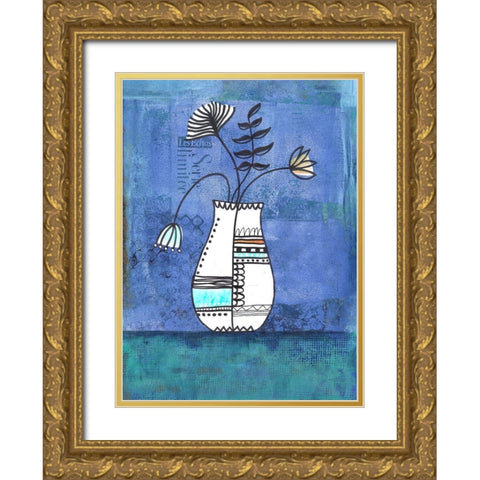 Flower Surprise Gold Ornate Wood Framed Art Print with Double Matting by Haase, Andrea