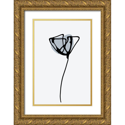 Minimal Narcissus Gold Ornate Wood Framed Art Print with Double Matting by Haase, Andrea