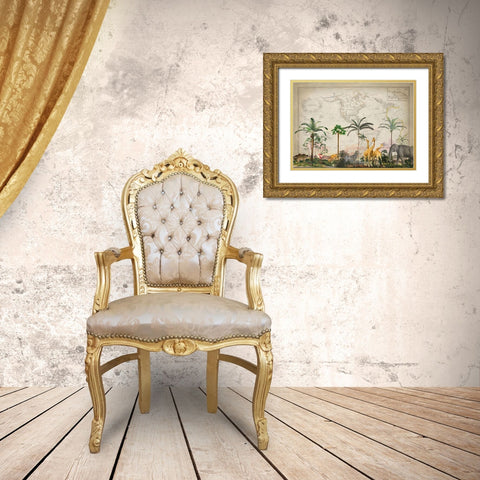 Wild Animals Paradise Gold Ornate Wood Framed Art Print with Double Matting by Haase, Andrea