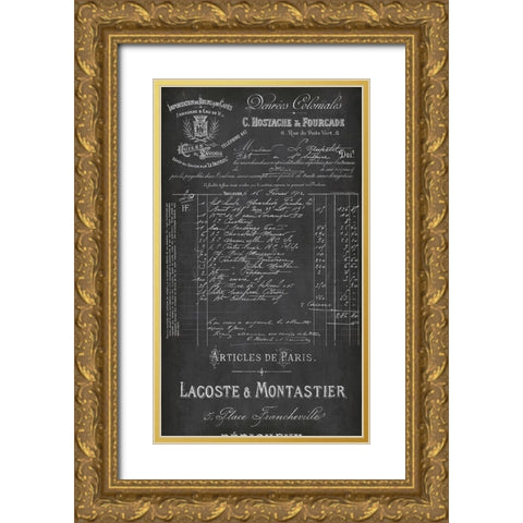 Chalkboard Nostalgic French Gold Ornate Wood Framed Art Print with Double Matting by Haase, Andrea