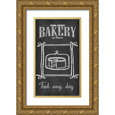 Chalkboard Bakery Gold Ornate Wood Framed Art Print with Double Matting by Haase, Andrea